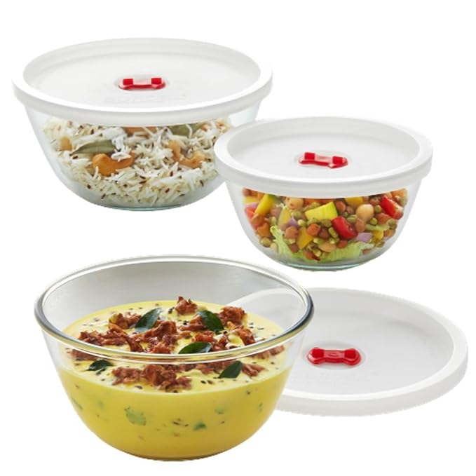 Glass serving bowls (set of 3)
