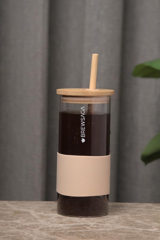 Glass Sipper Tumbler with Lid Straw Rubber Sleeve for Hot/Cold Tea Coffee Juice Glass Tumbler(300 ml_Pink) - Image 2