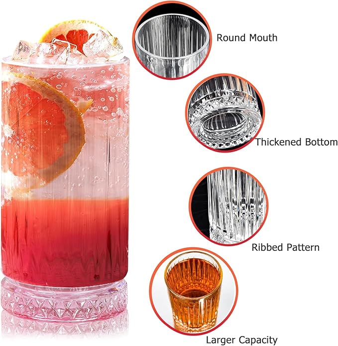 Premium Juice Glasses Drinking Glasses,(Crystal Glasses,6 Count(Pack Of 1),350 ML - Image 4