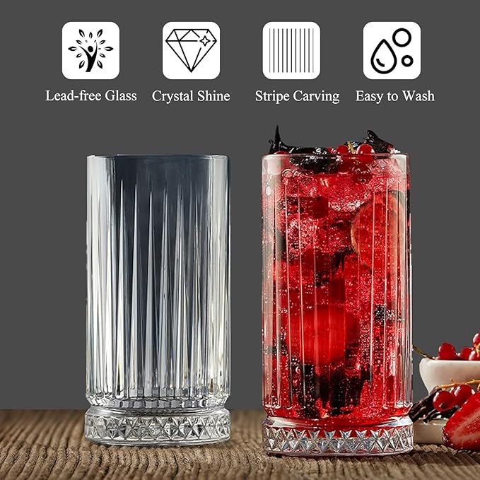Premium Juice Glasses Drinking Glasses,(Crystal Glasses,6 Count(Pack Of 1),350 ML - Image 5