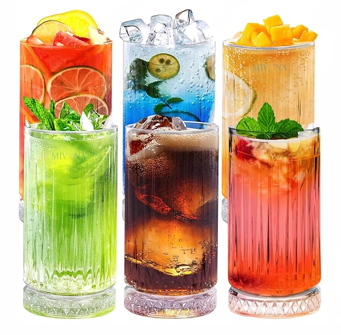 Premium Juice Glasses Drinking Glasses,(Crystal Glasses,6 Count(Pack Of 1),350 ML - Image 2