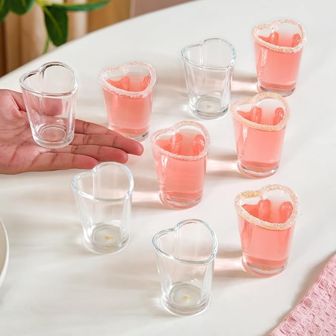Heart shaped shot glasses for tequila